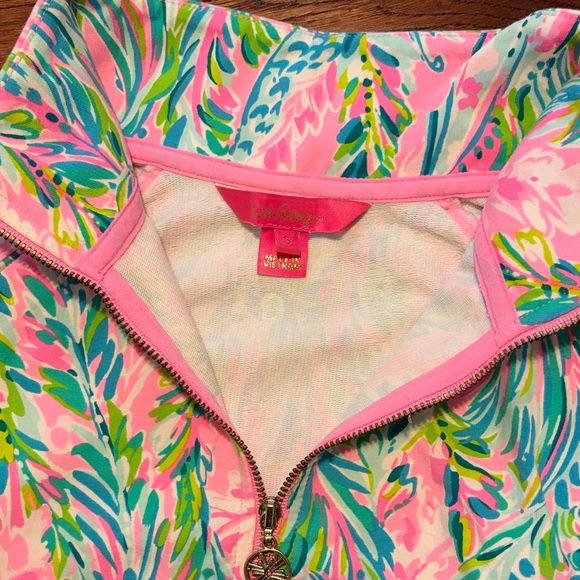 Lilly Pulitzer 50+ UPF Skipper Round Hem Popover Pink Green Blue Floral - Picture 5 of 7